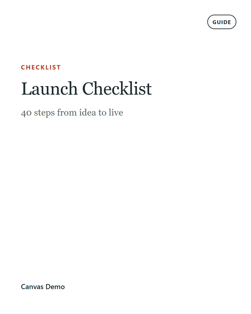 Launch Checklist: 40 Steps From Idea to Live — cover