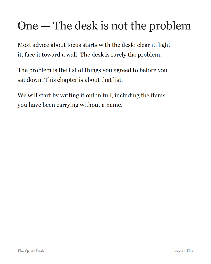 The Quiet Desk: A Field Guide to Focused Work — page 1